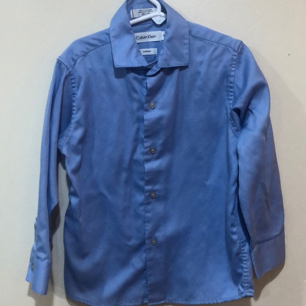 Calvin Klein soft blue button down shirt